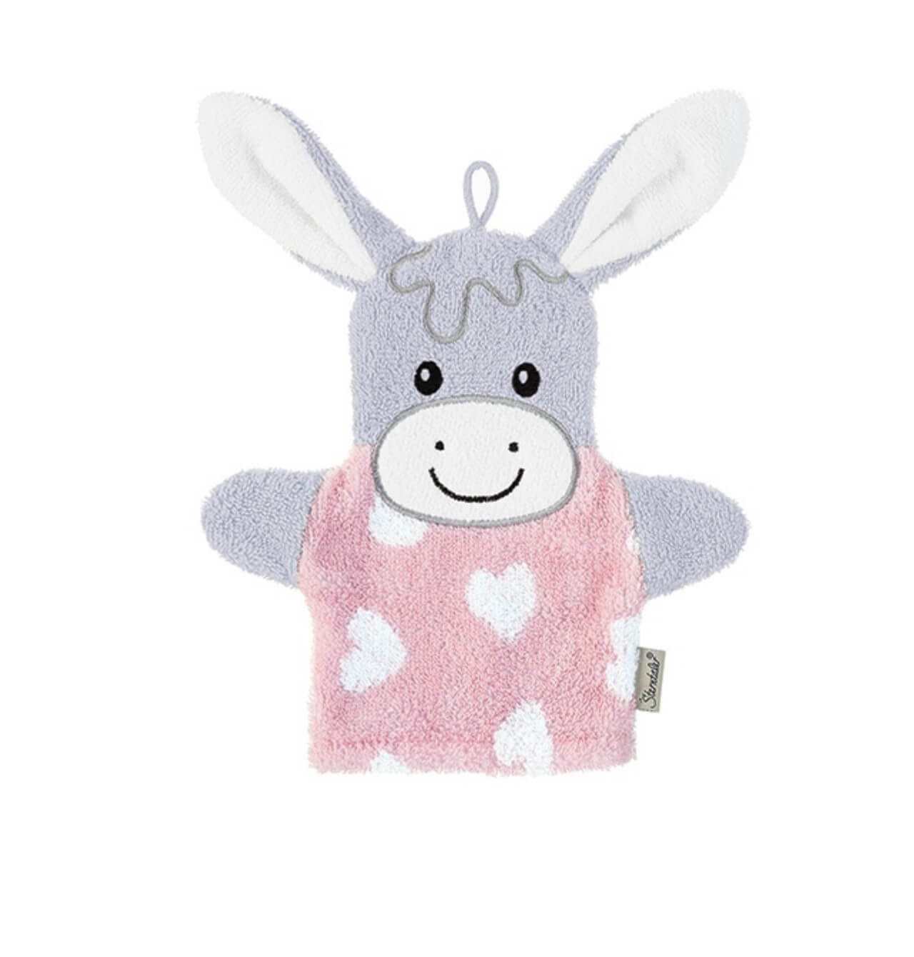 bestickter Sterntaler Waschhandschuh mit Namen | Emmi Girl rosa