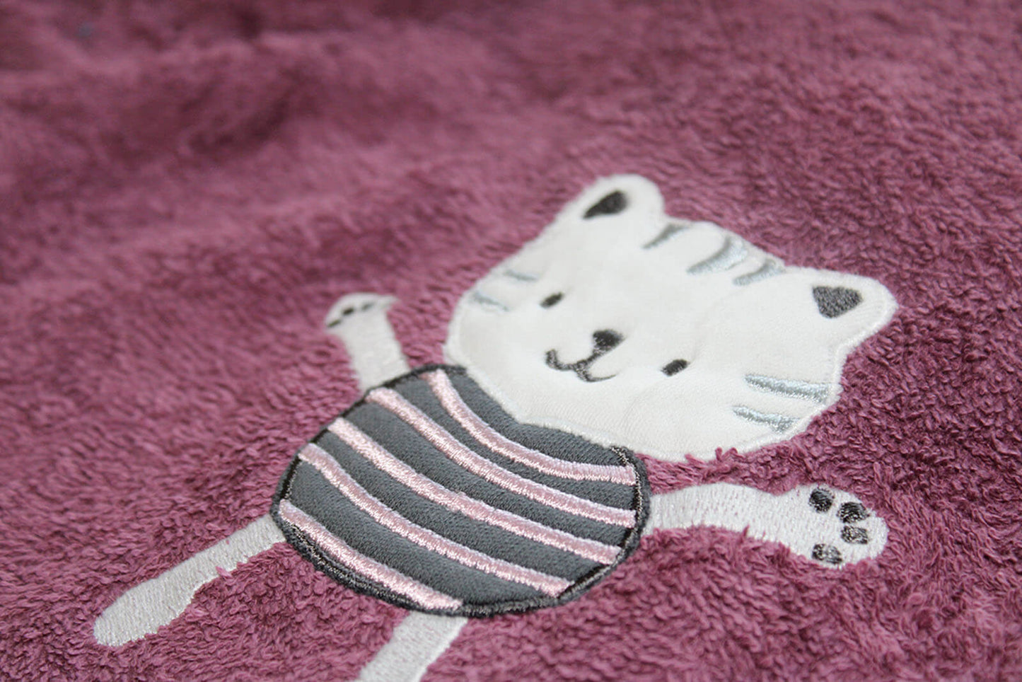 handtuch kinder lila katze