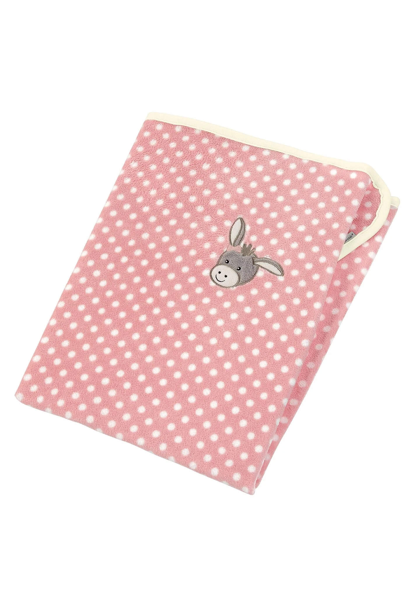 Sterntaler Baby Plüschdecke personalisiert | 100 x 75 cm | Babydecke Emmi Esel Lachsrosa Plüsch