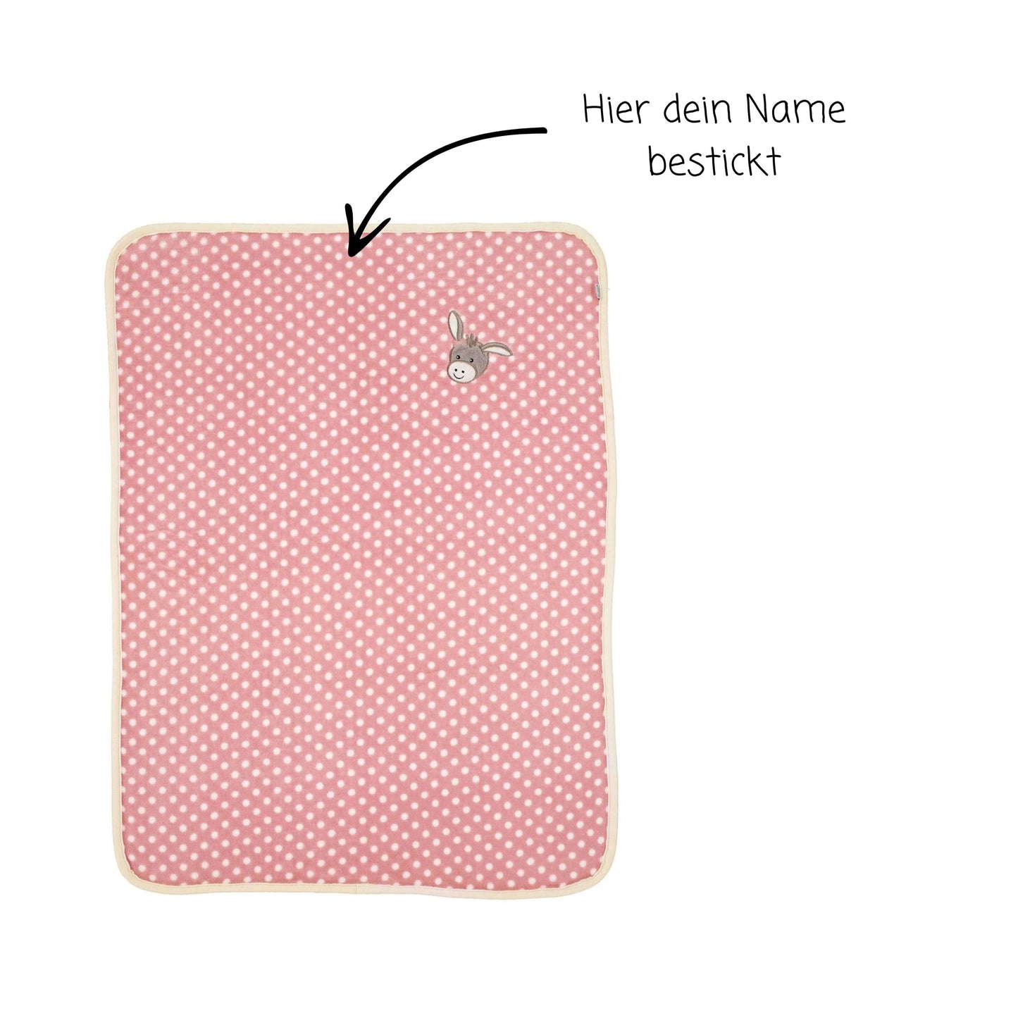 Sterntaler Baby Plüschdecke personalisiert | 100 x 75 cm | Babydecke Emmi Esel Lachsrosa Plüsch