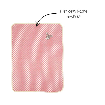 Sterntaler Baby Plüschdecke personalisiert | 100 x 75 cm | Babydecke Emmi Esel Lachsrosa Plüsch