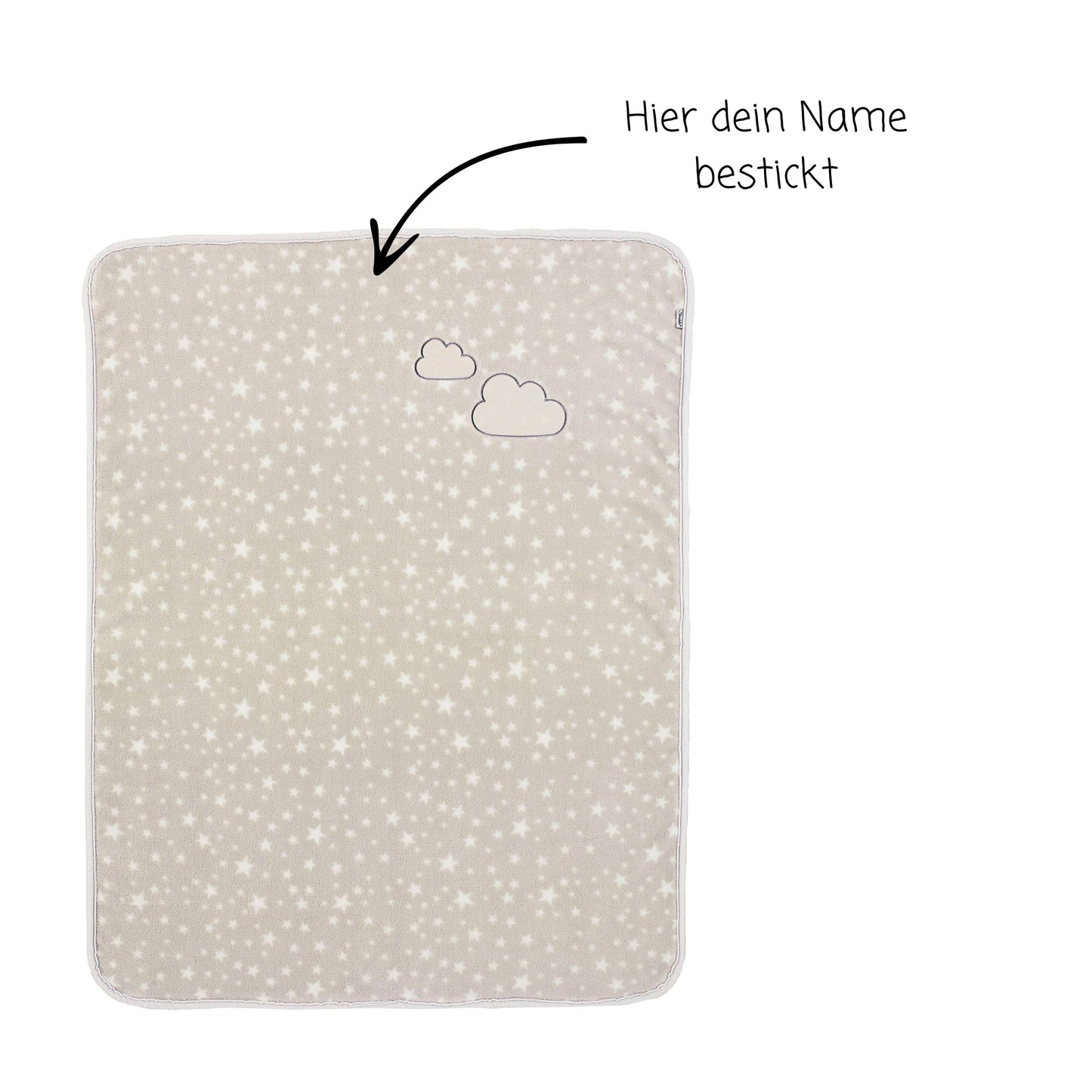 Sterntaler Kuschel Decke personalisiert mit Name | 100 x 75 cm | Baby Stanley Wolke Plüsch