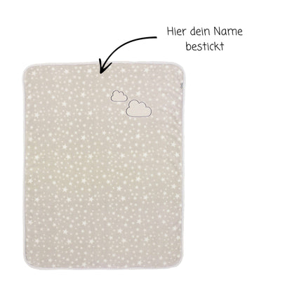 Sterntaler Kuschel Decke personalisiert mit Name | 100 x 75 cm | Baby Stanley Wolke Plüsch