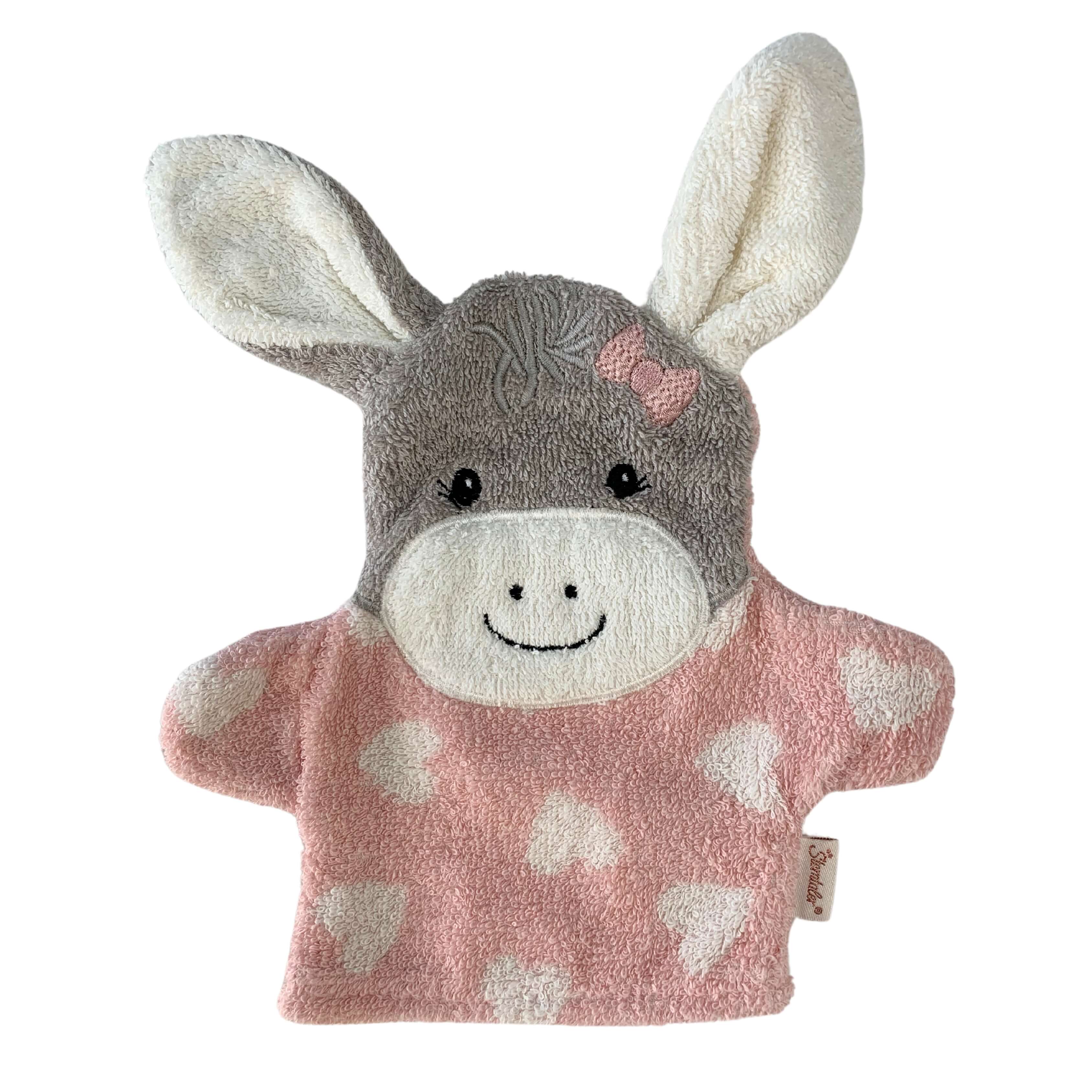 Bestickter Sterntaler Waschhandschuh mit Namen | Emmi Girl rosa