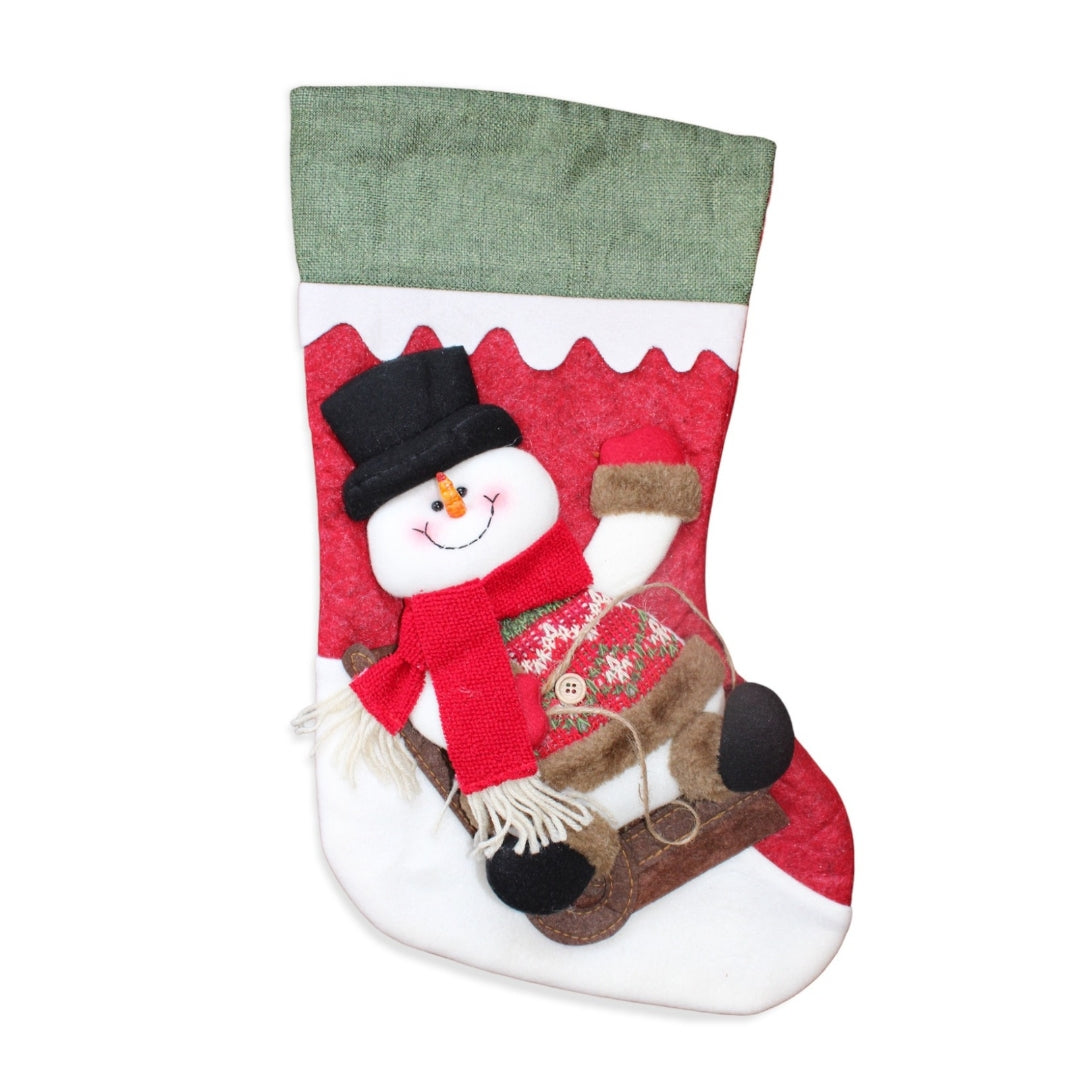 Weihnachtsstiefel XXL mit Namen bestikt | 3D | Schneemann