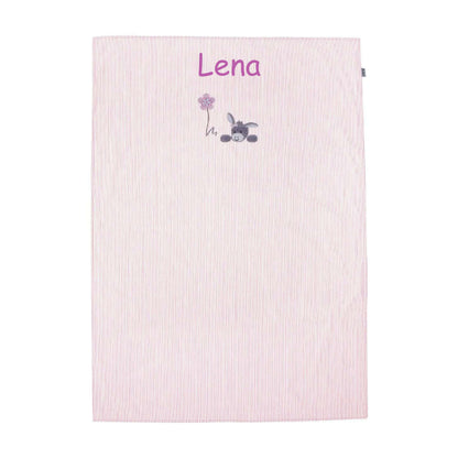 Sterntaler Baby Sommer Decke mit Name | UV Schutz 50+ | 100 x 70 cm | dünne Kinderdecke Emmi Esel rosa