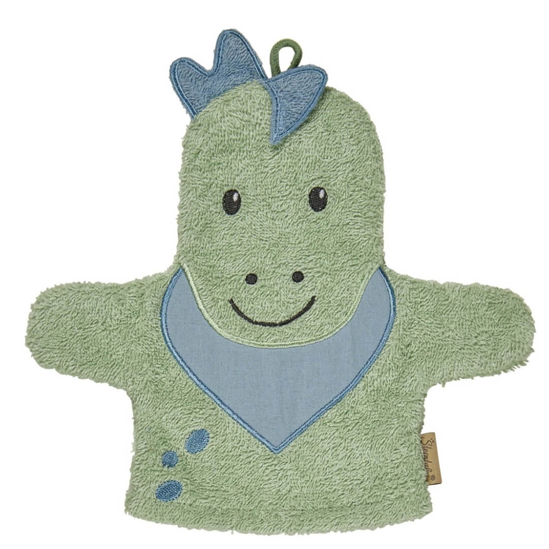 grüner Dino Waschlappen