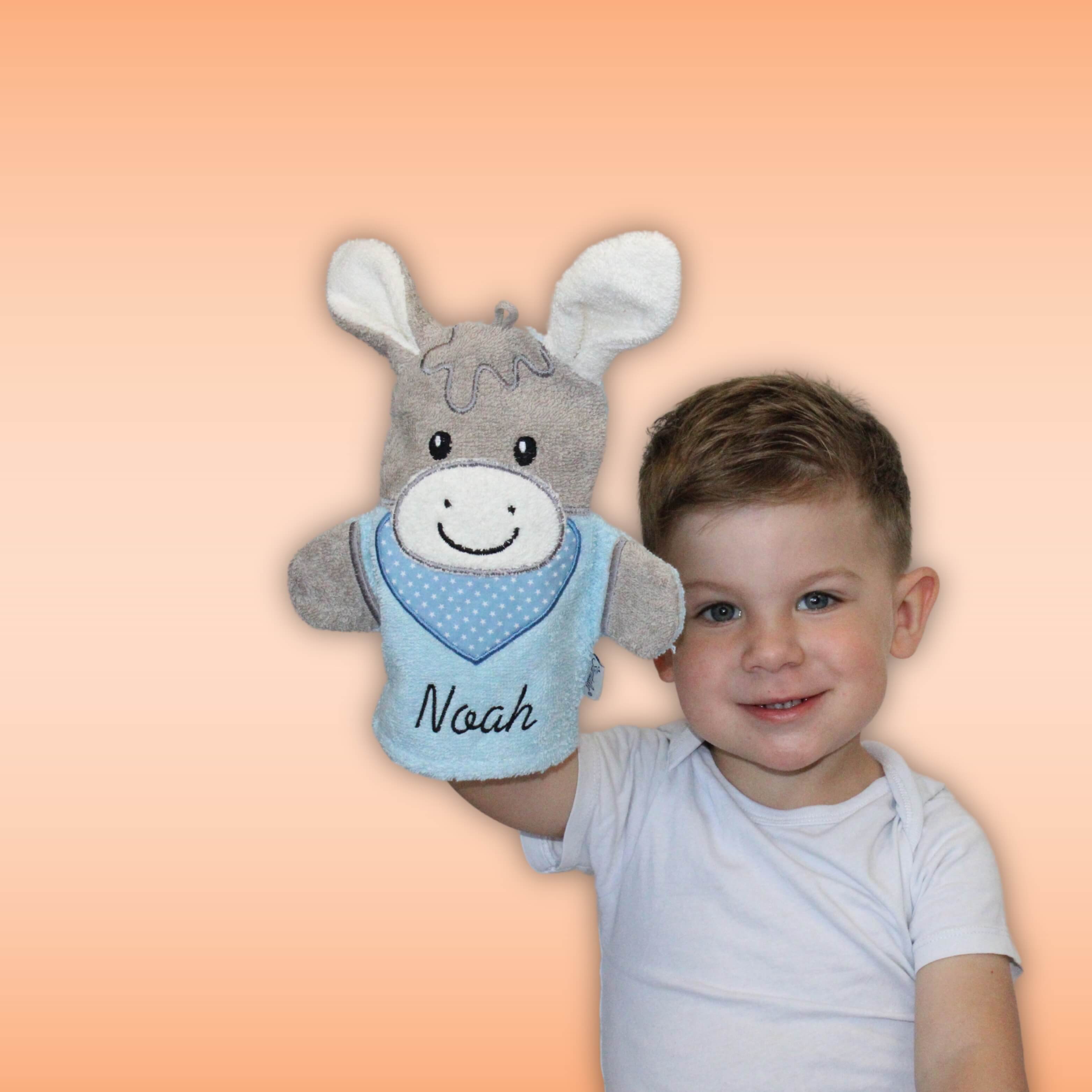 Waschhandschuh mit Name