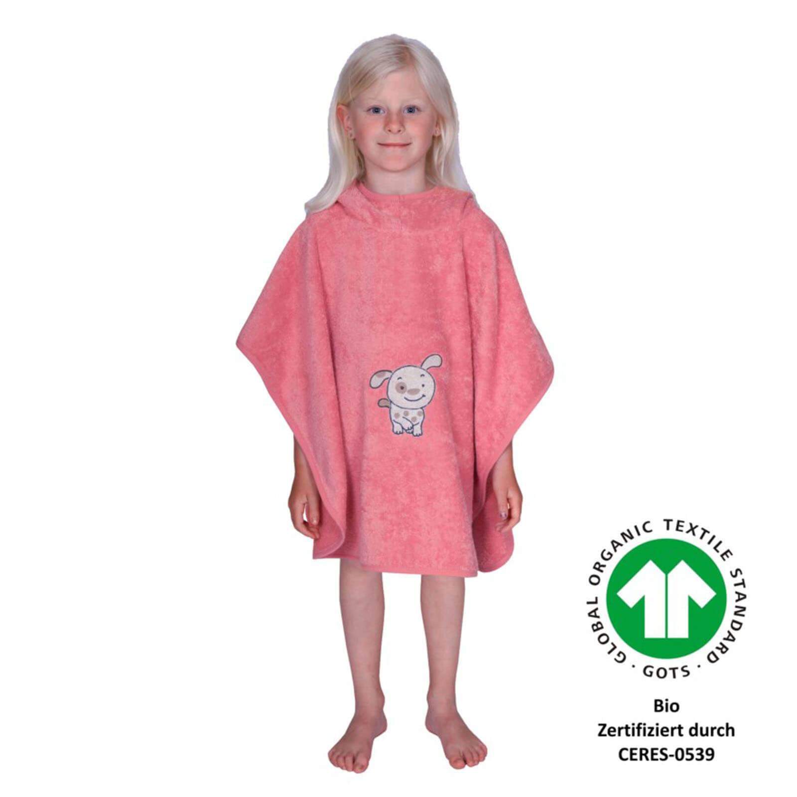 bestickter Mädchen Bade Poncho