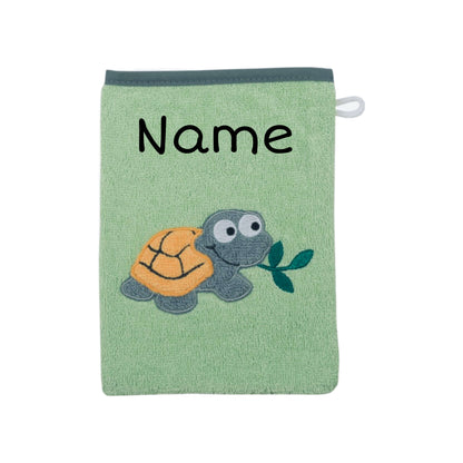 Name auf Waschlappen