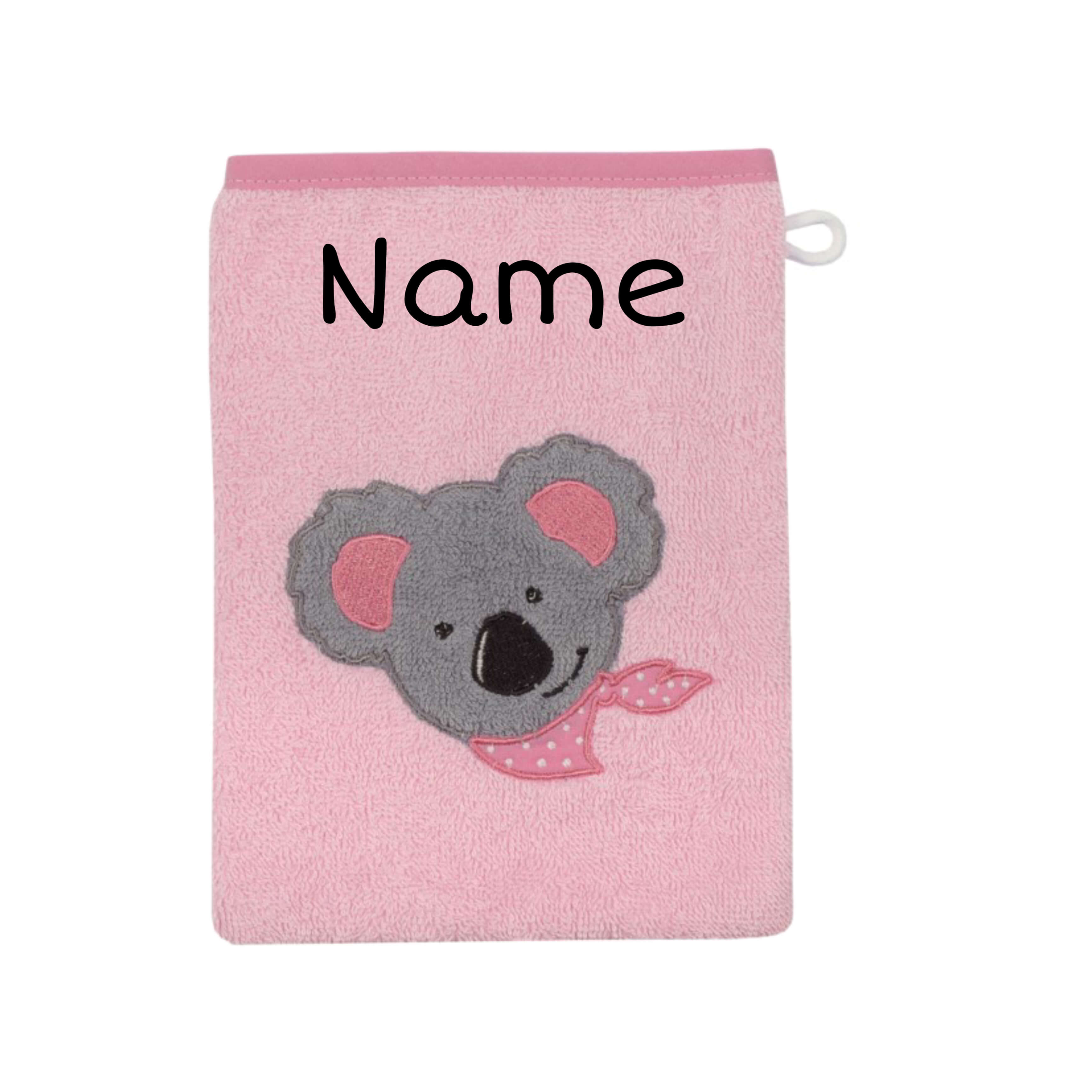 Baby Geschenk SET mit Waschlappen | Handtuch und Kapuze | BIO Baumwolle | Koala perlrosa