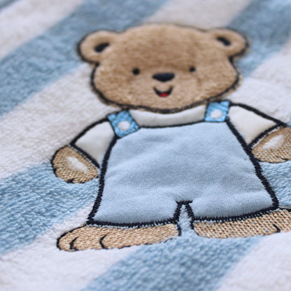 junge teddy blau kapuzenbadetuch