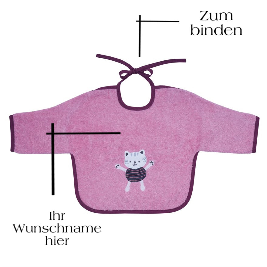 Garantierte Qualität Lätzchen mit Namen Mädchen | Dein Lätzchen Lätzchen personalisiert Baby – rosa Katze