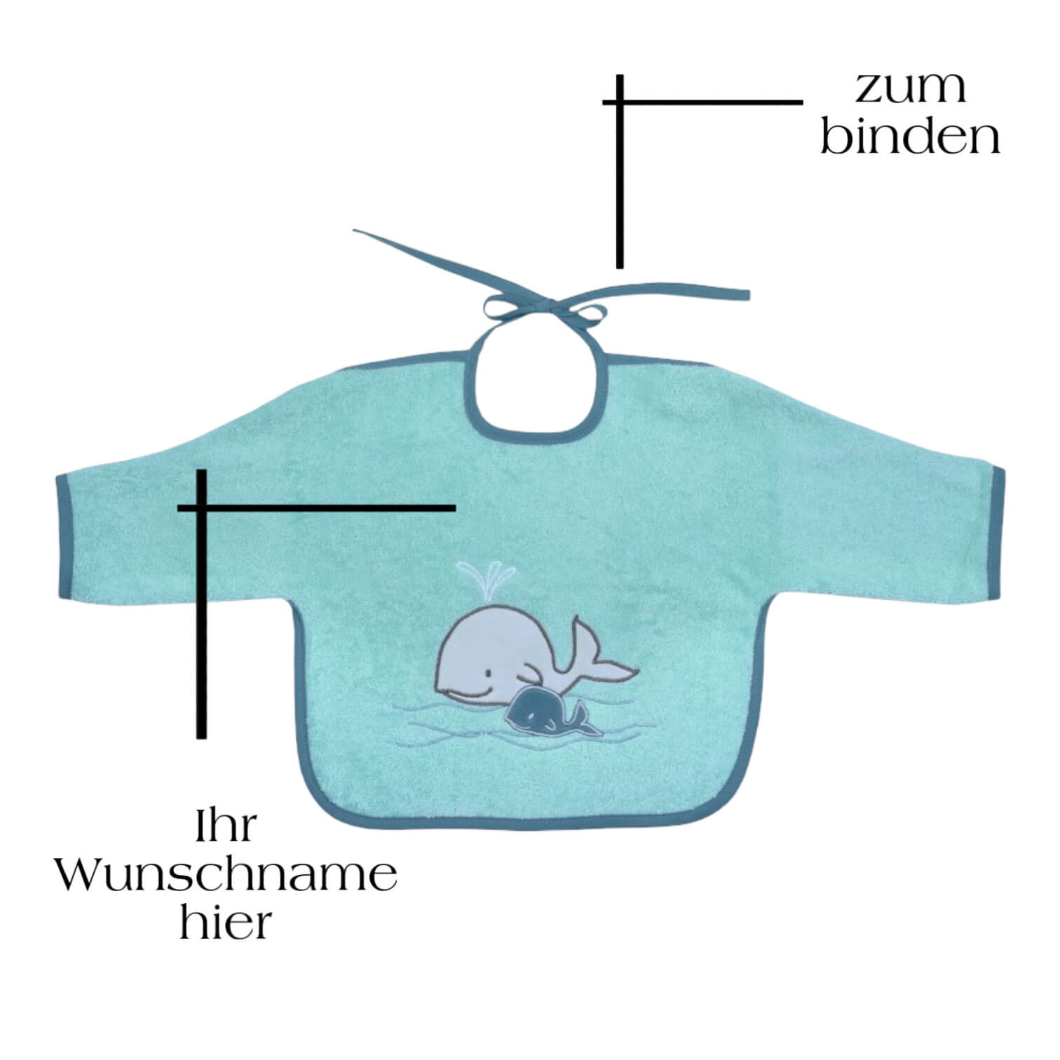 babylatz mit namen bestickt