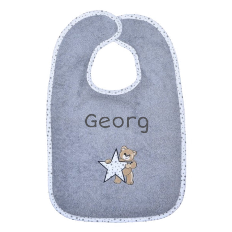 Teddy Stern Grau personalisiertes Geschenk zur Geburt