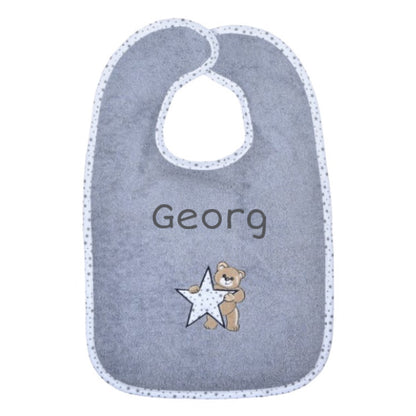 Teddy Stern Grau personalisiertes Geschenk zur Geburt