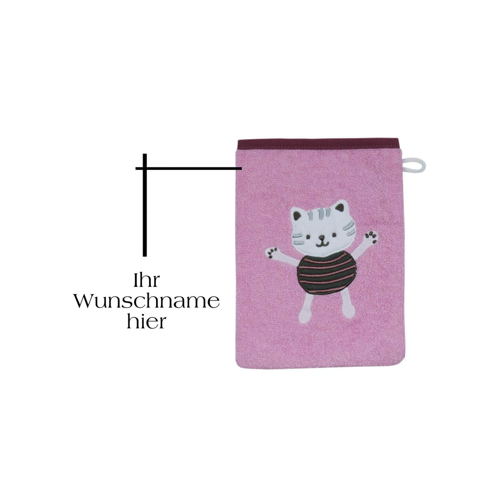rosa katze frottee baby