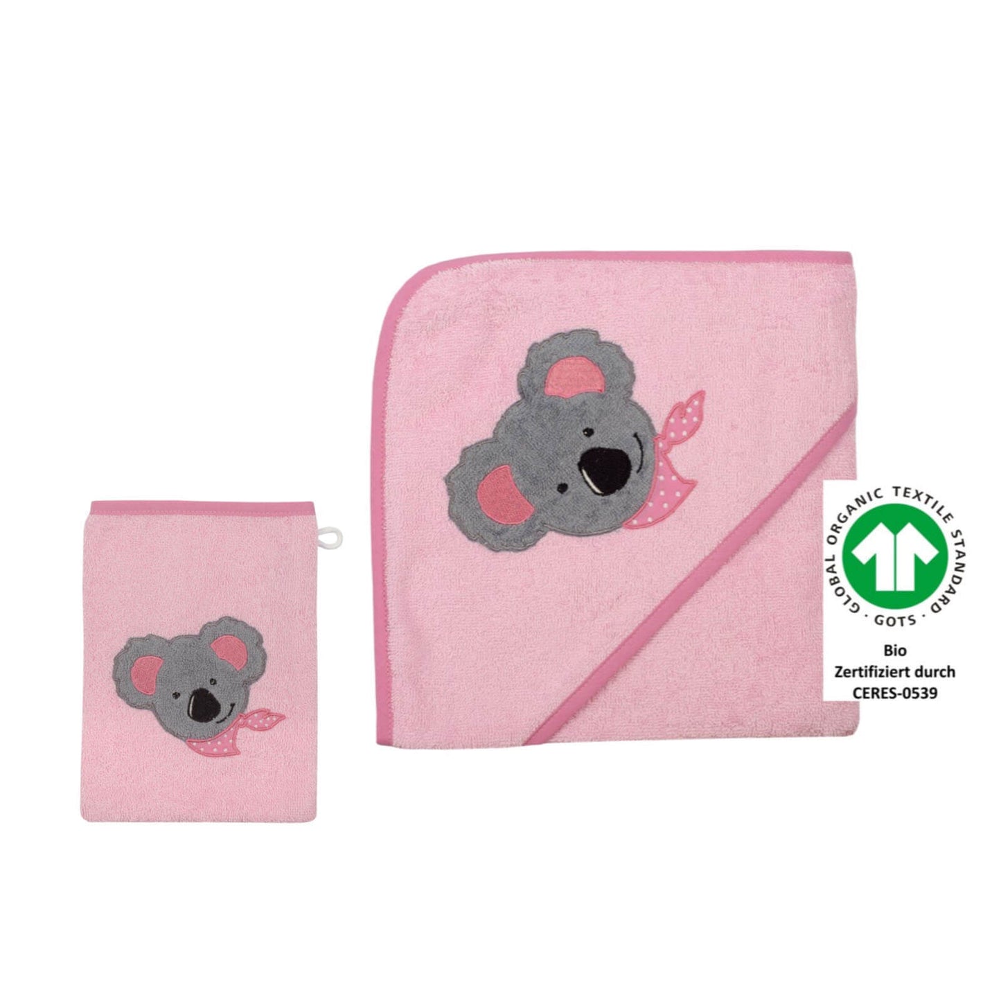 Koala rosa Kapuzenhandtuch