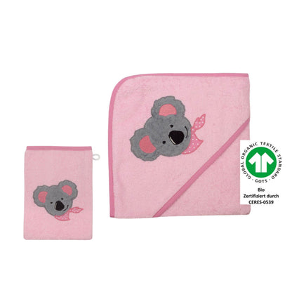 Koala rosa Kapuzenhandtuch