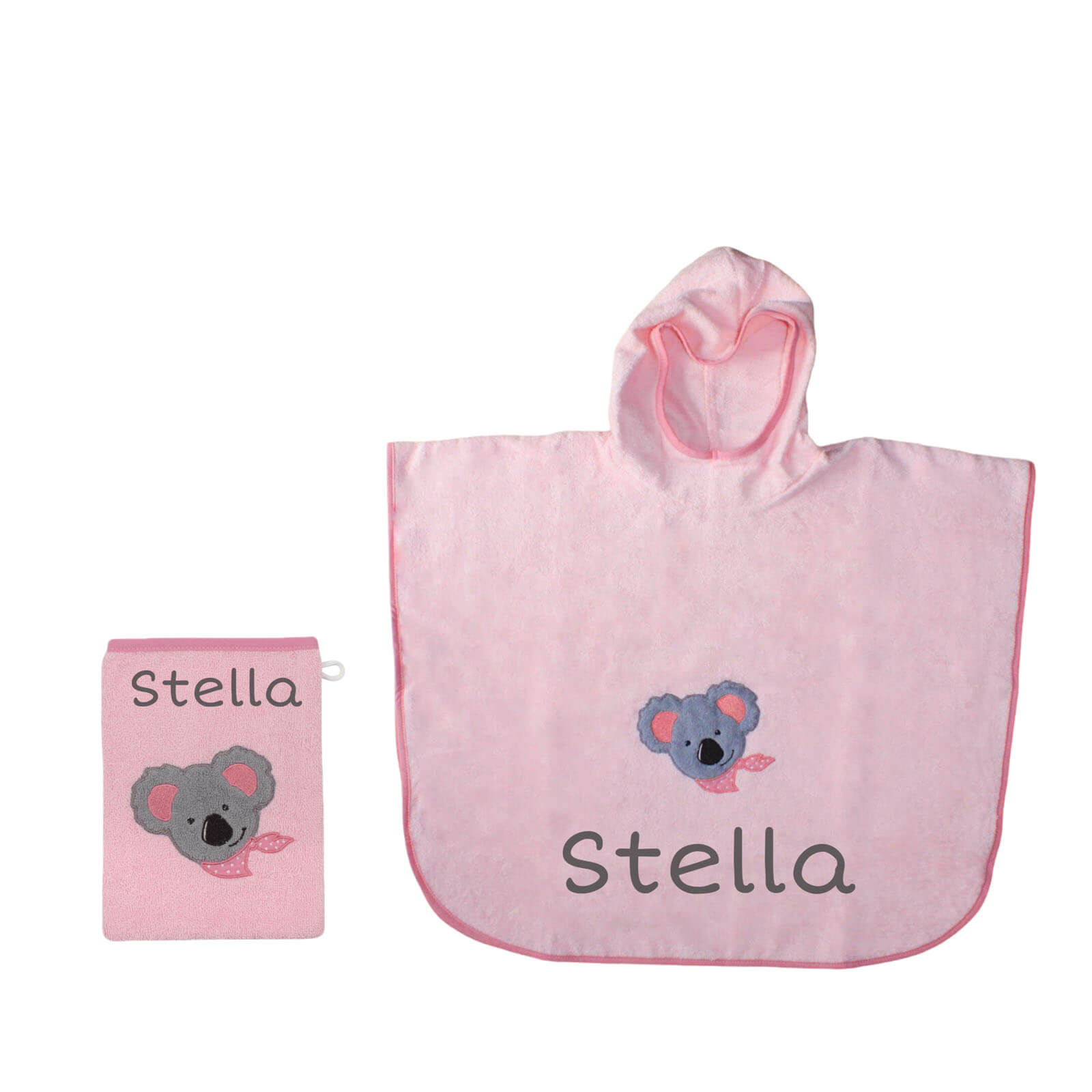 Frottee Poncho Koala rosa