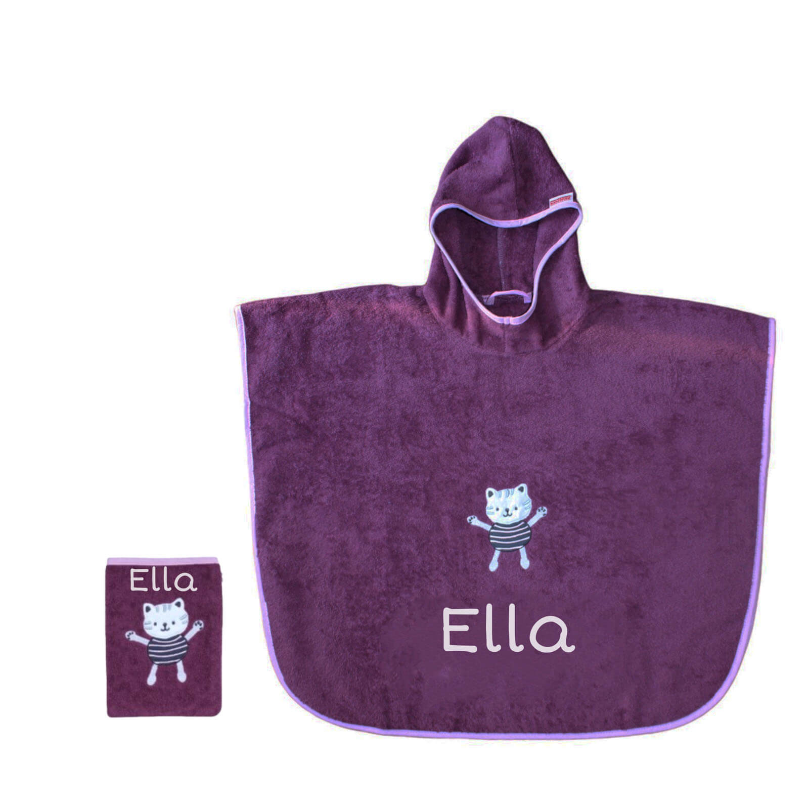 kapuzenhandtuch name lila