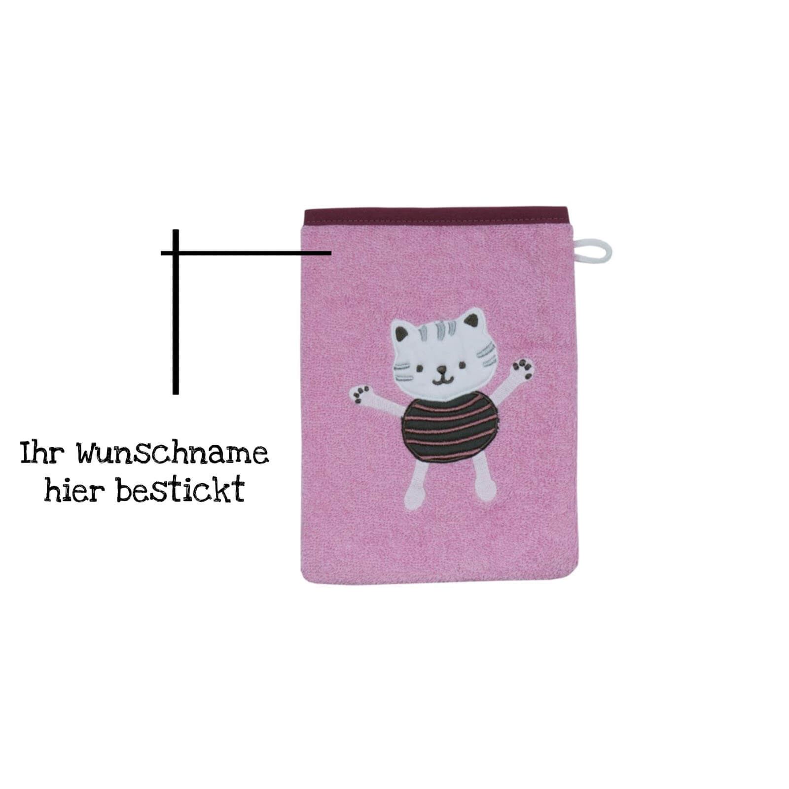 rosa katze waschlappen