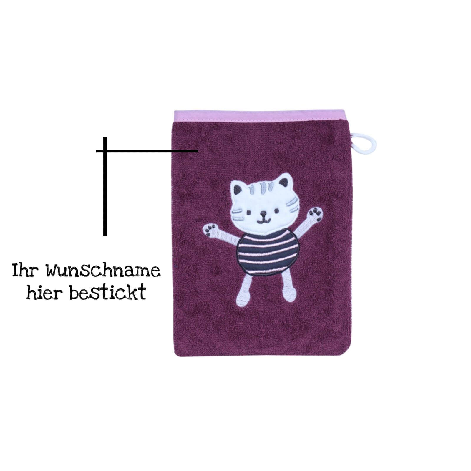 lila katze wasch handschuhe baby