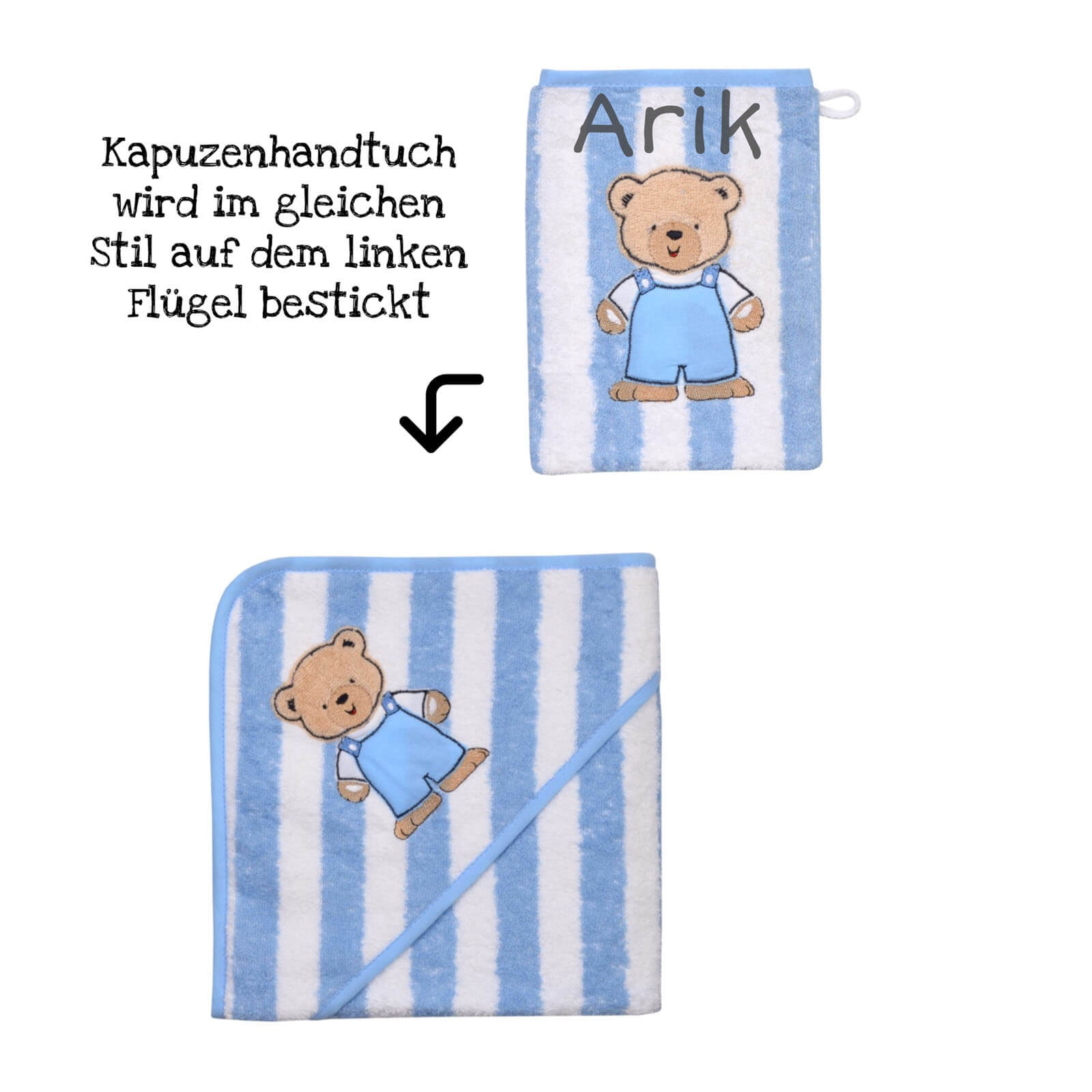 kapuzenhandtuch blau