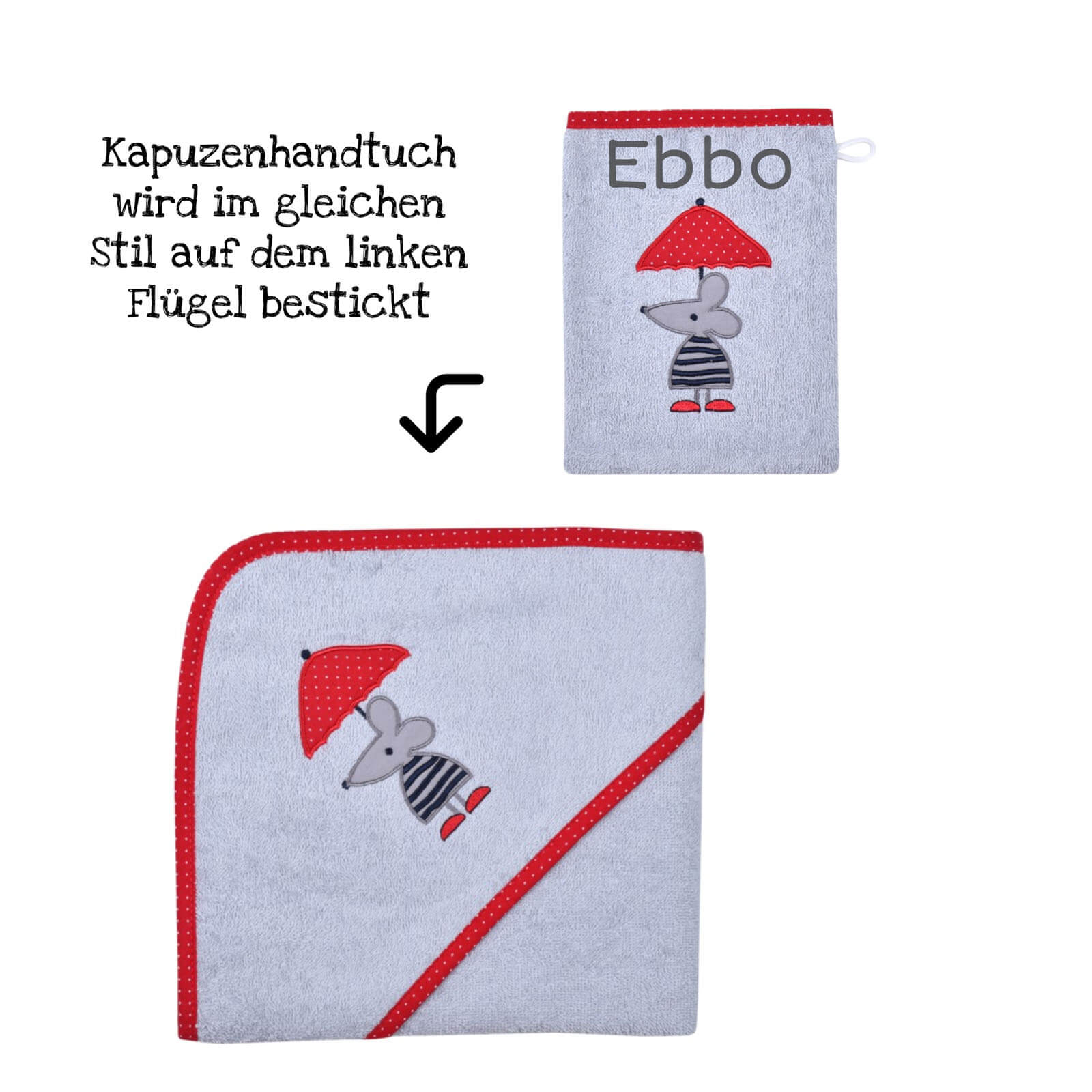 kapuzenbadetuch bestickt