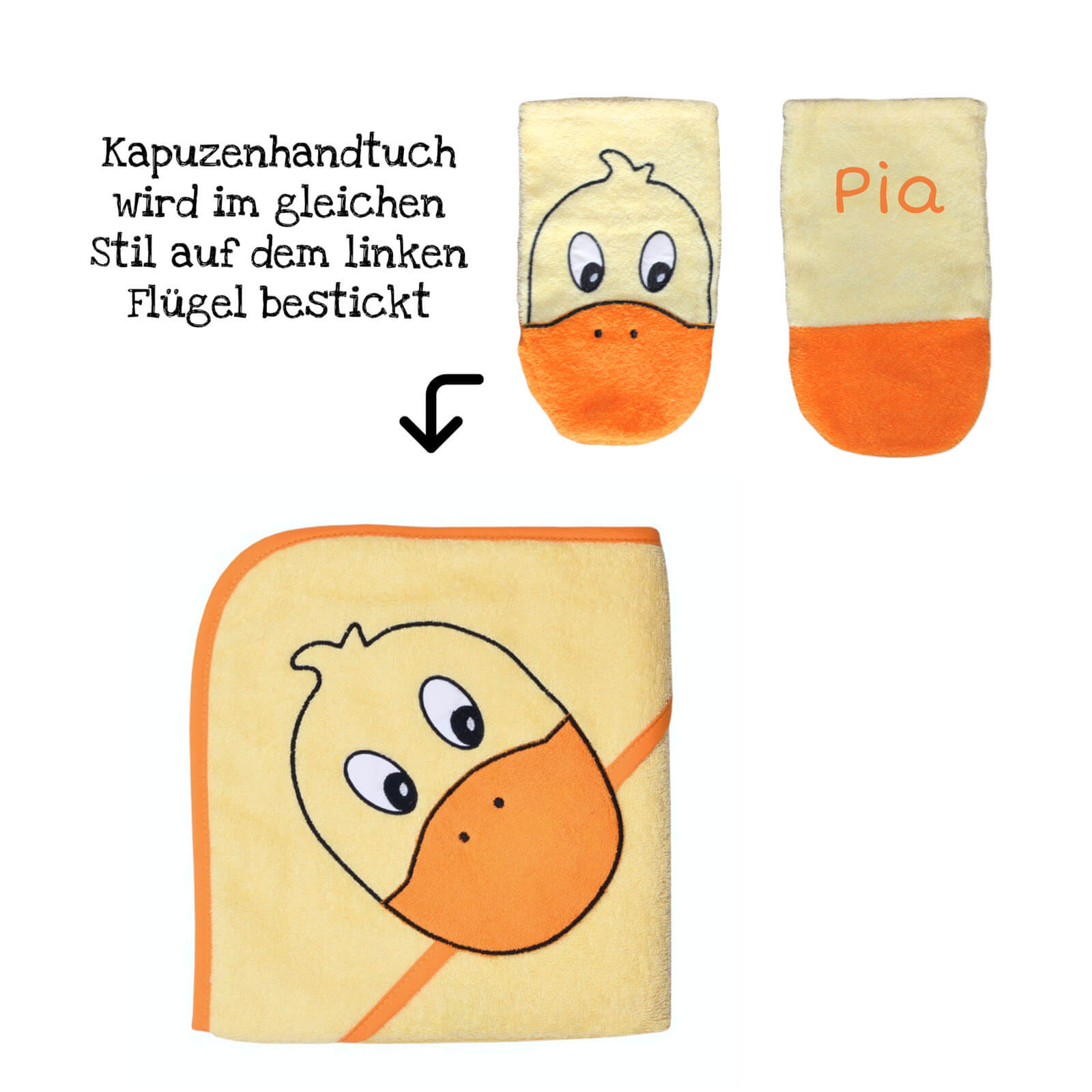 Badetuch Baby mit Namen