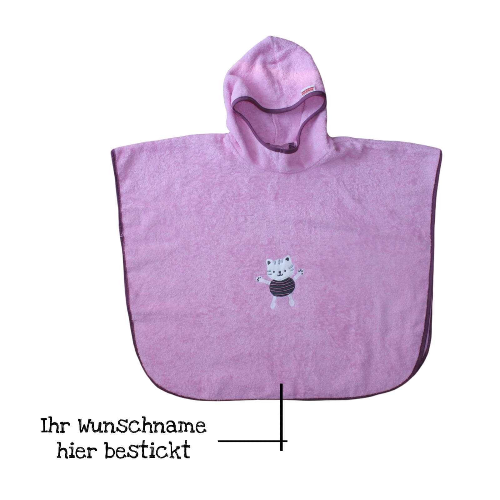 rosa katze handtuch baby mit namen