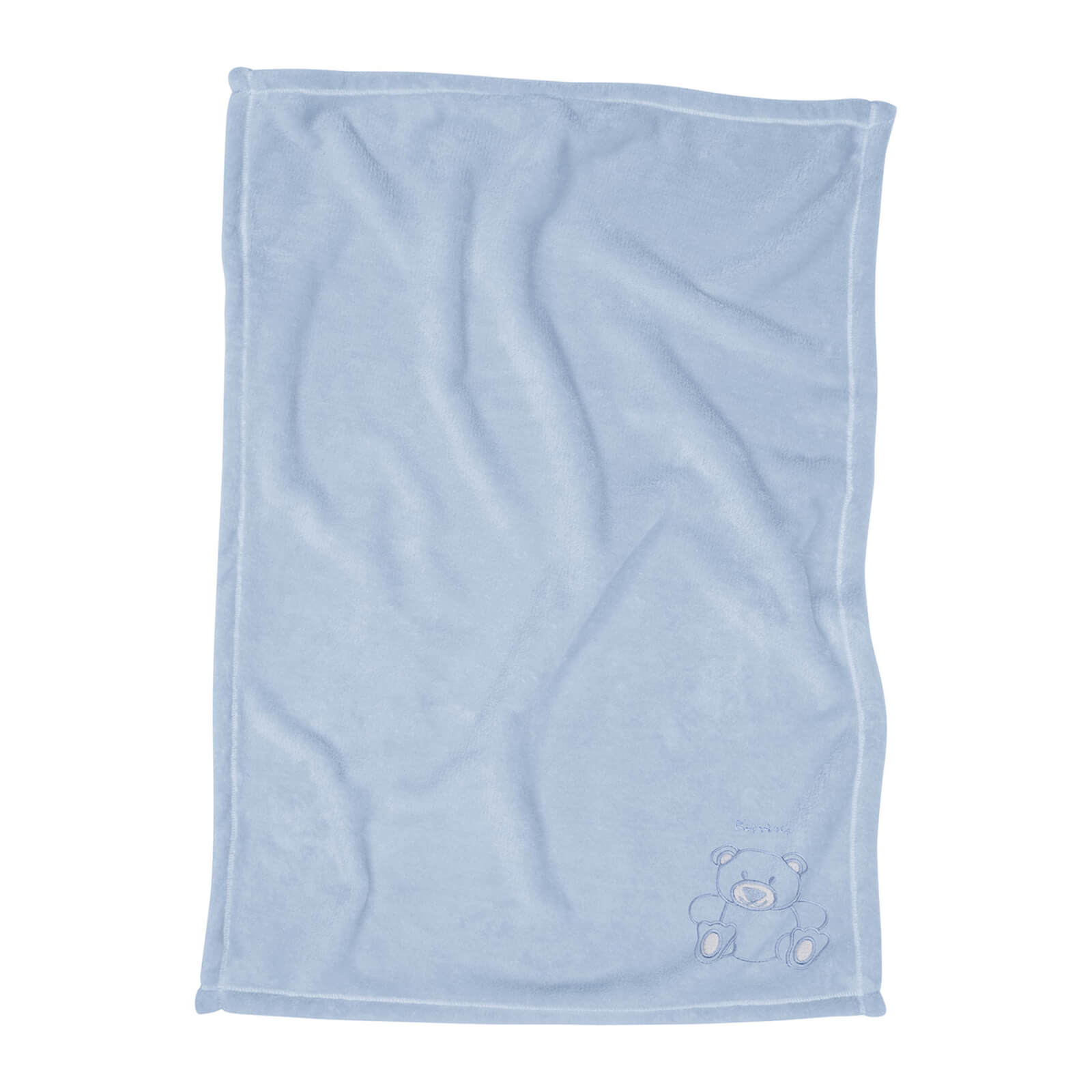 Babydecke boden hellblau mit Name bestickt