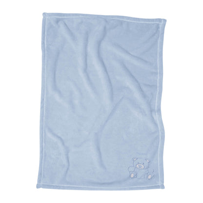Babydecke boden hellblau mit Name bestickt
