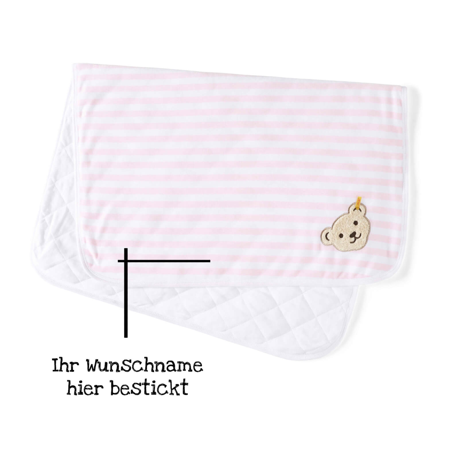 babydecke steiff bestickt