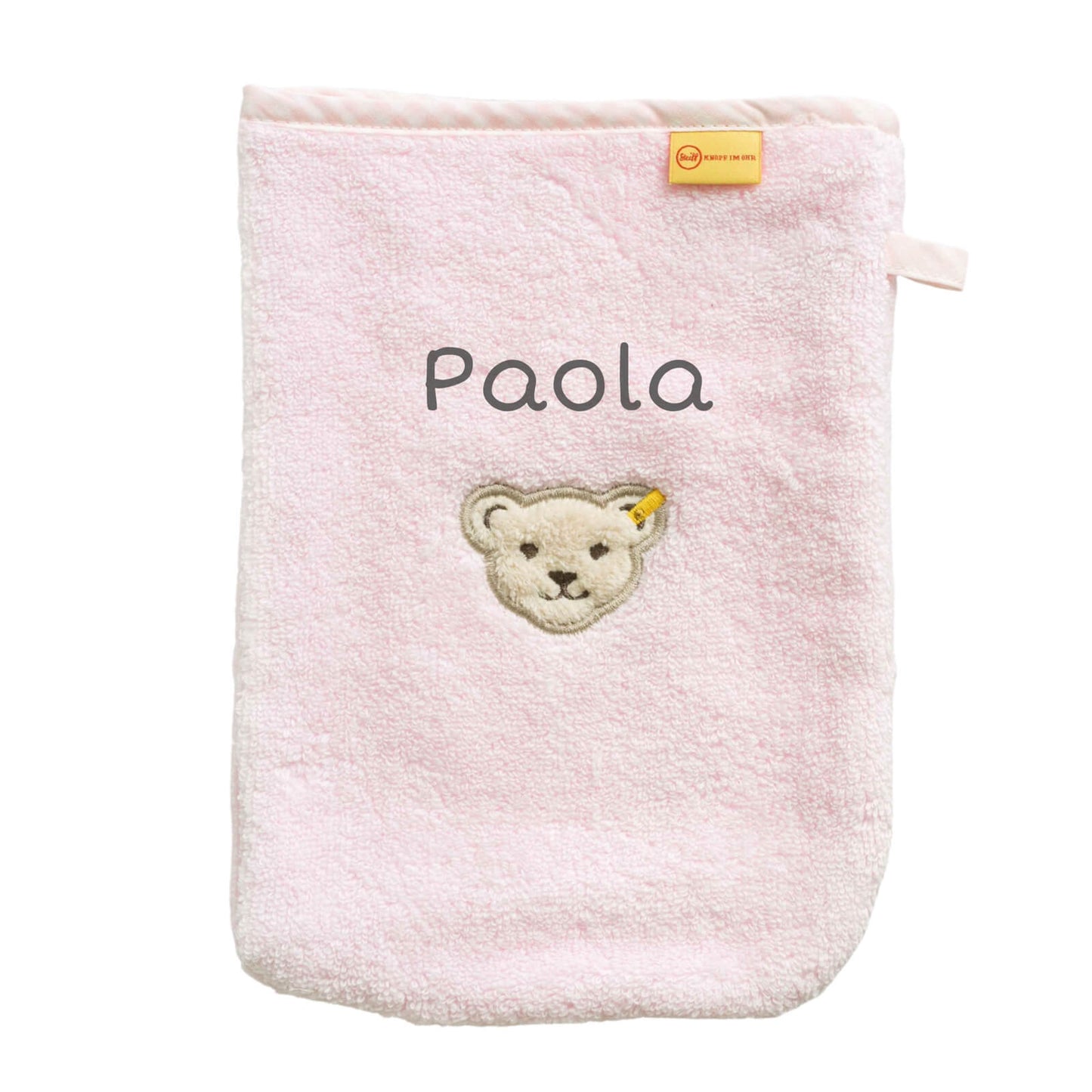 Mull Waschlappen rosa Teddy