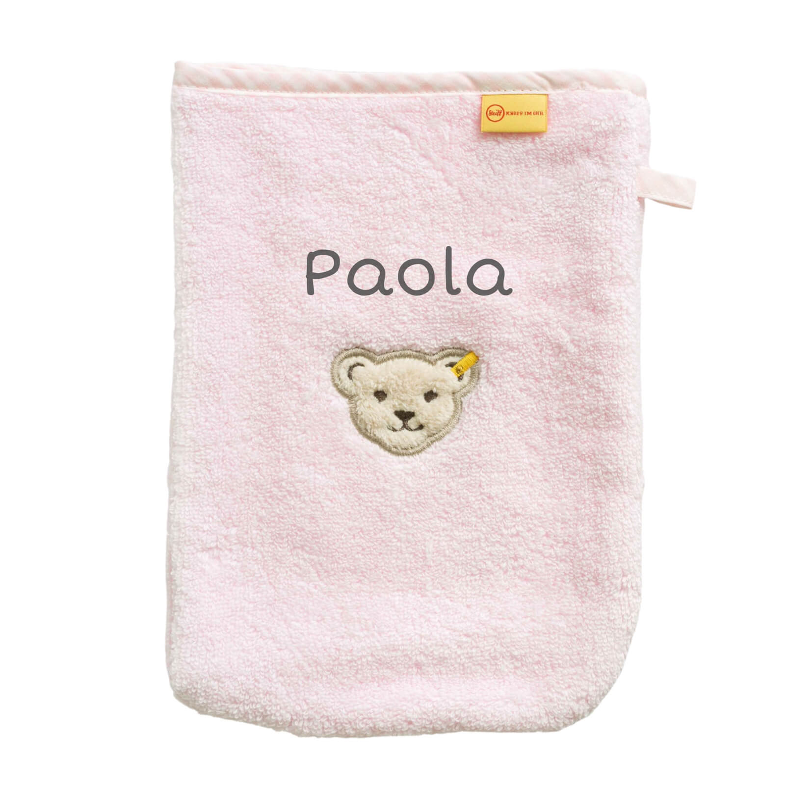 Mull Waschlappen rosa Teddy