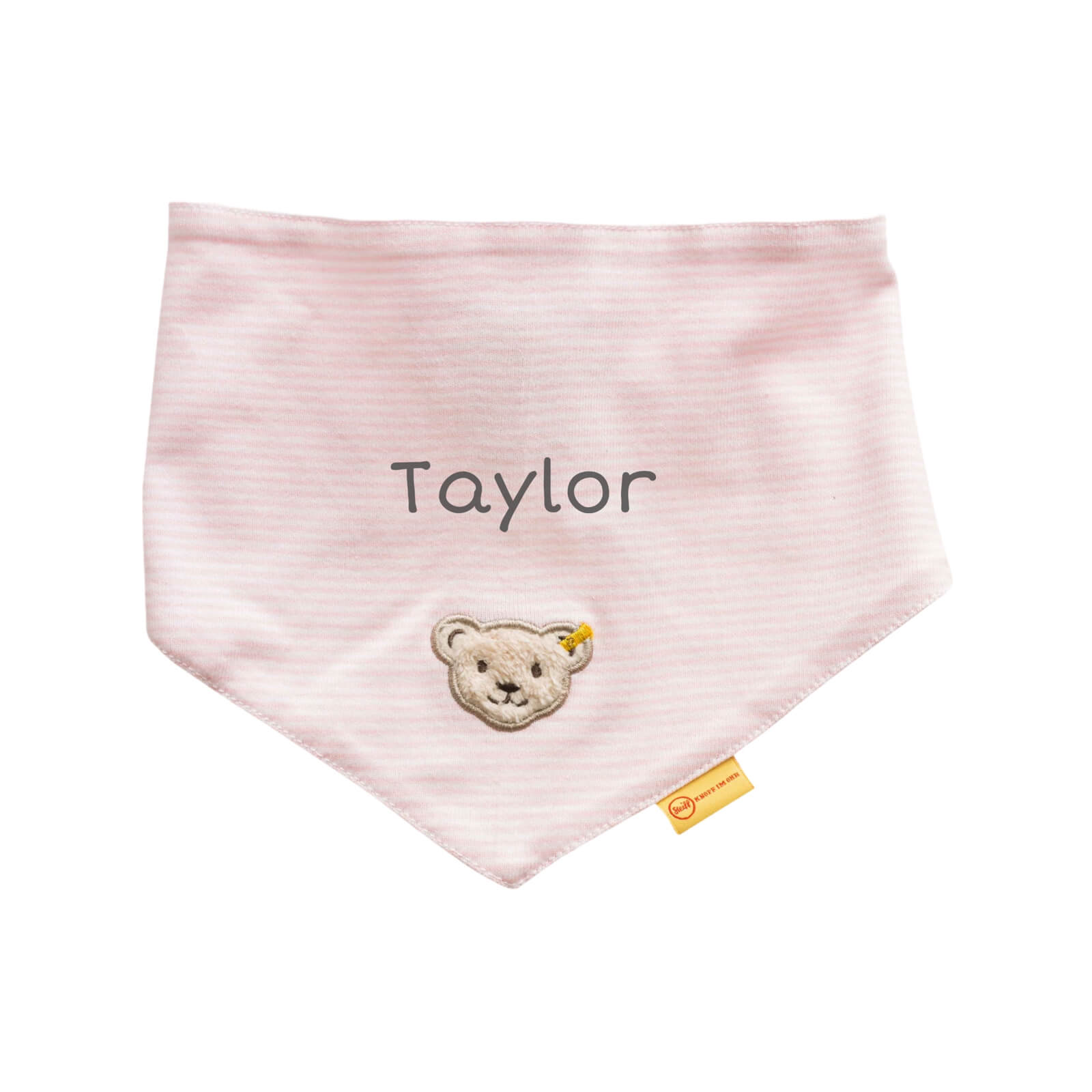 Steiff Halstuch Größe 1 Baby Teddy rosa mit Name bestickt