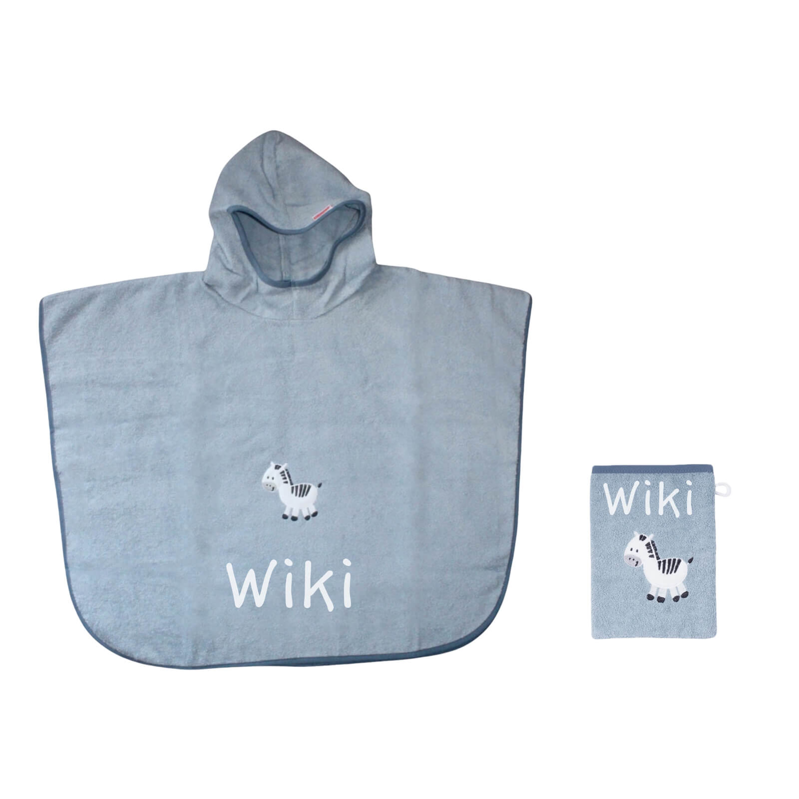 Badeponcho blau Zebra