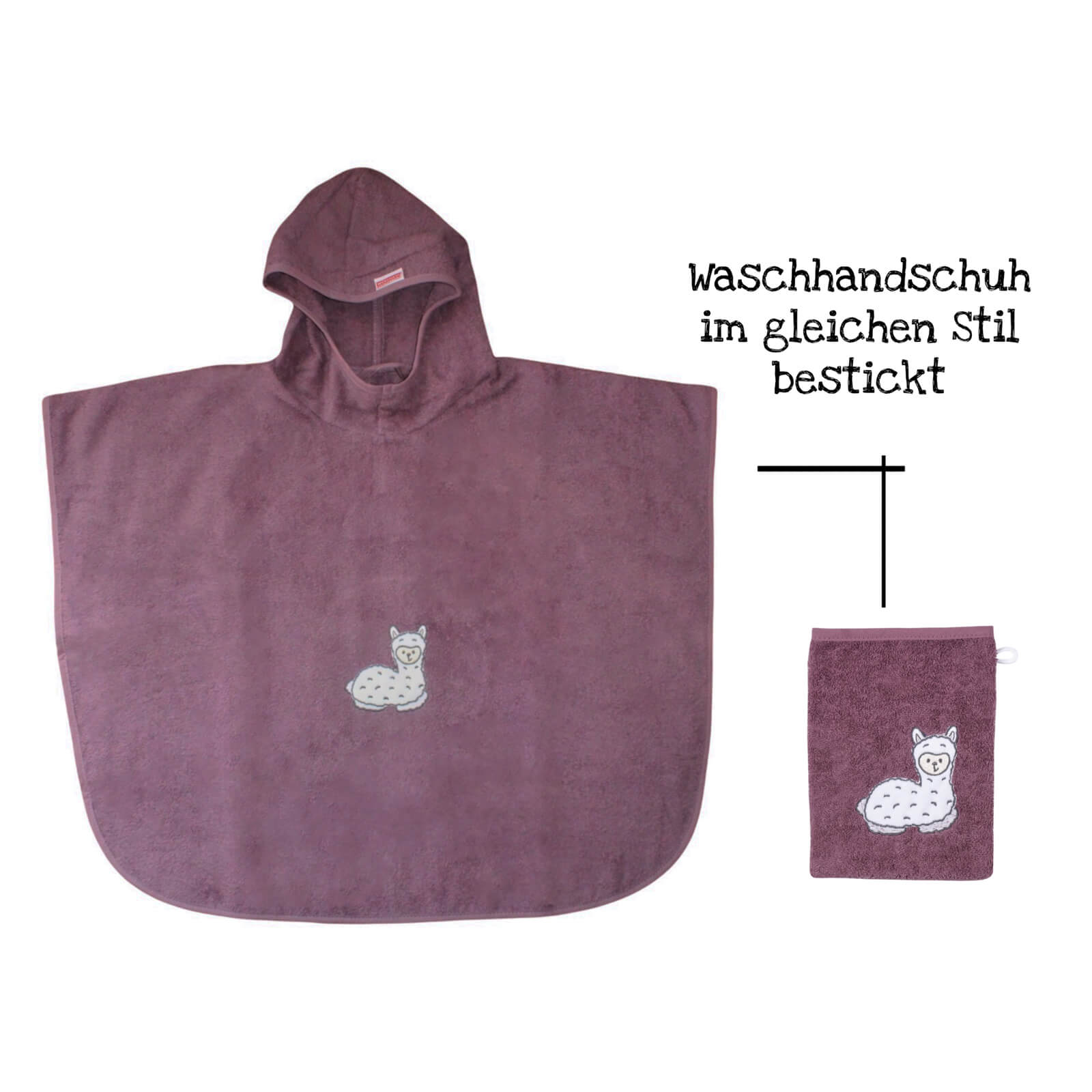 bestickter Strandponcho Kinder
