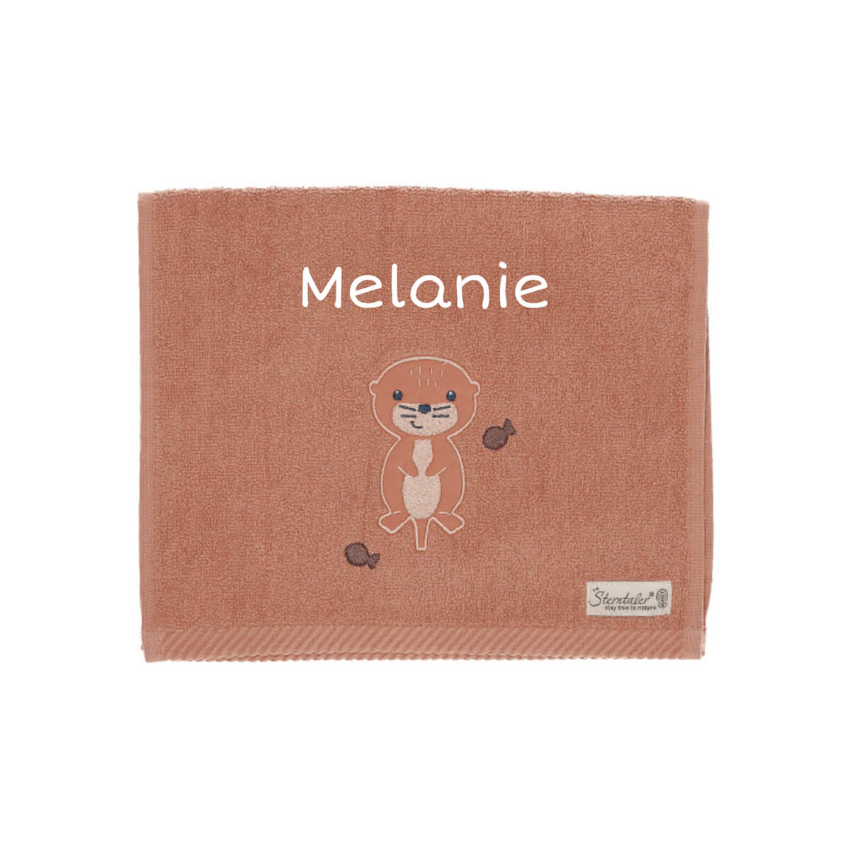 Otter braun Babyhandtücher personalisiert