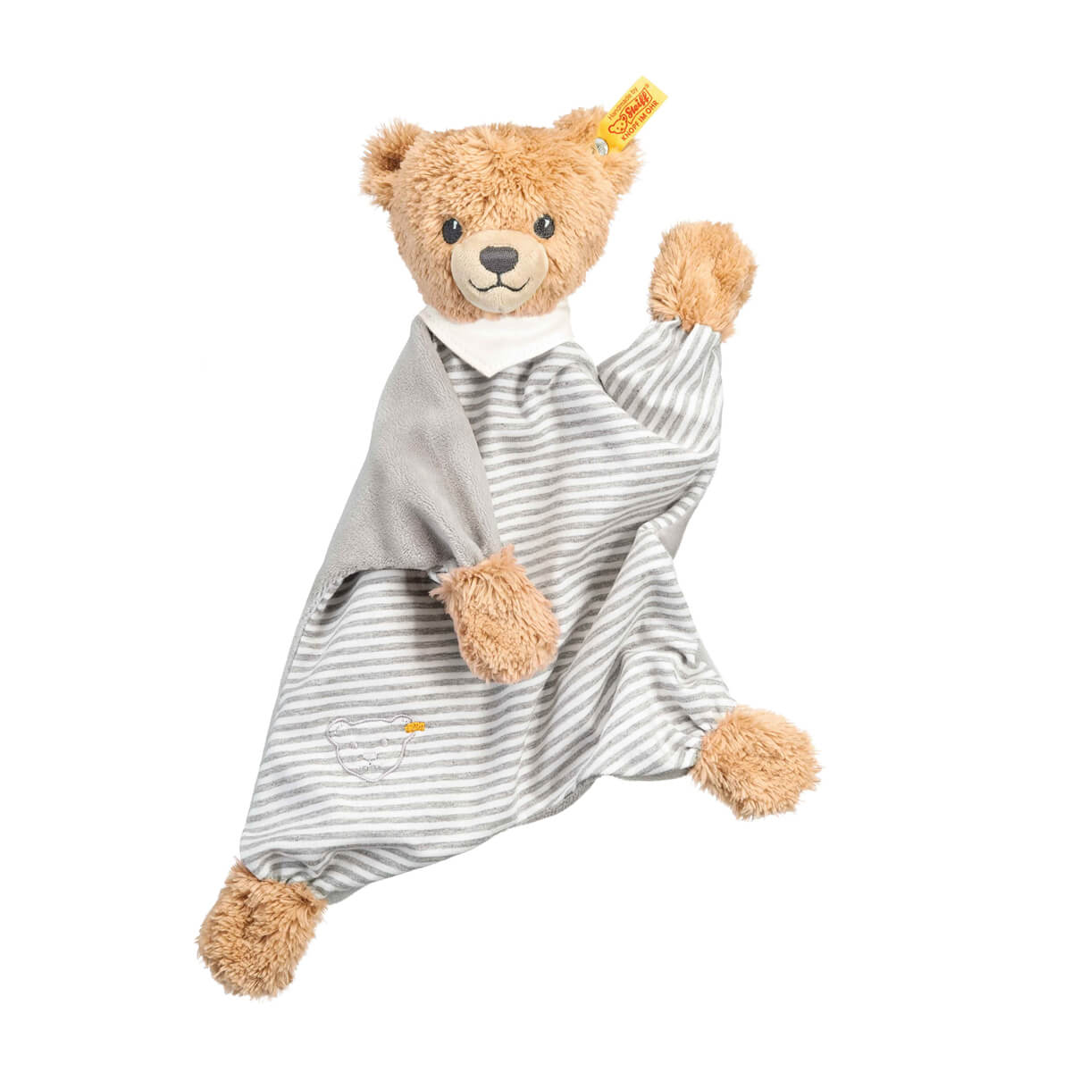 Kuscheltuch mit Namen grau Baby