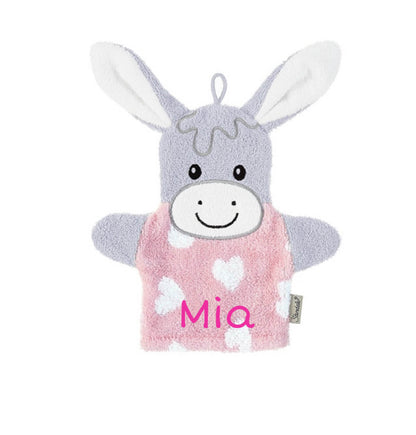 bestickter Sterntaler Waschhandschuh mit Namen | Emmi Girl rosa