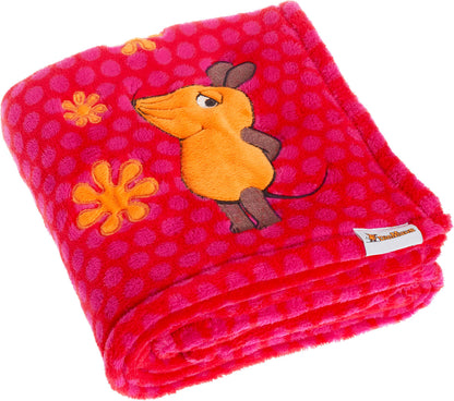 bestickte rote Decke