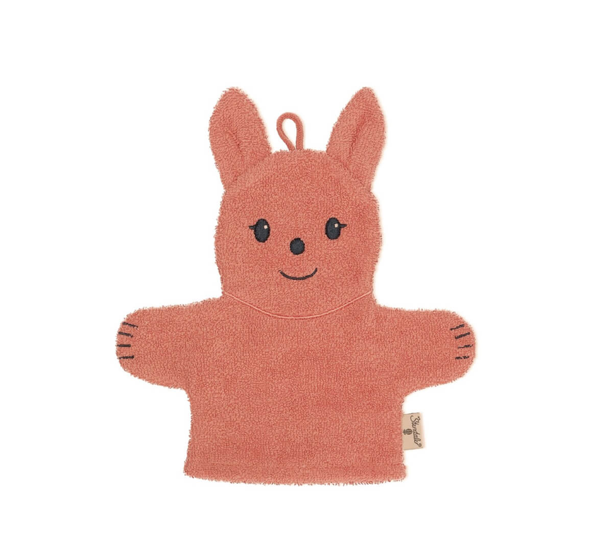 Sterntaler BIO Waschhandschuh mit Namen | Enna Hase kupfer