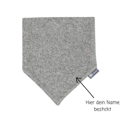 Sterntaler Halstuch personalisiert mit Namen | Baumwolle | Halstücher bestickt | Frottee grau